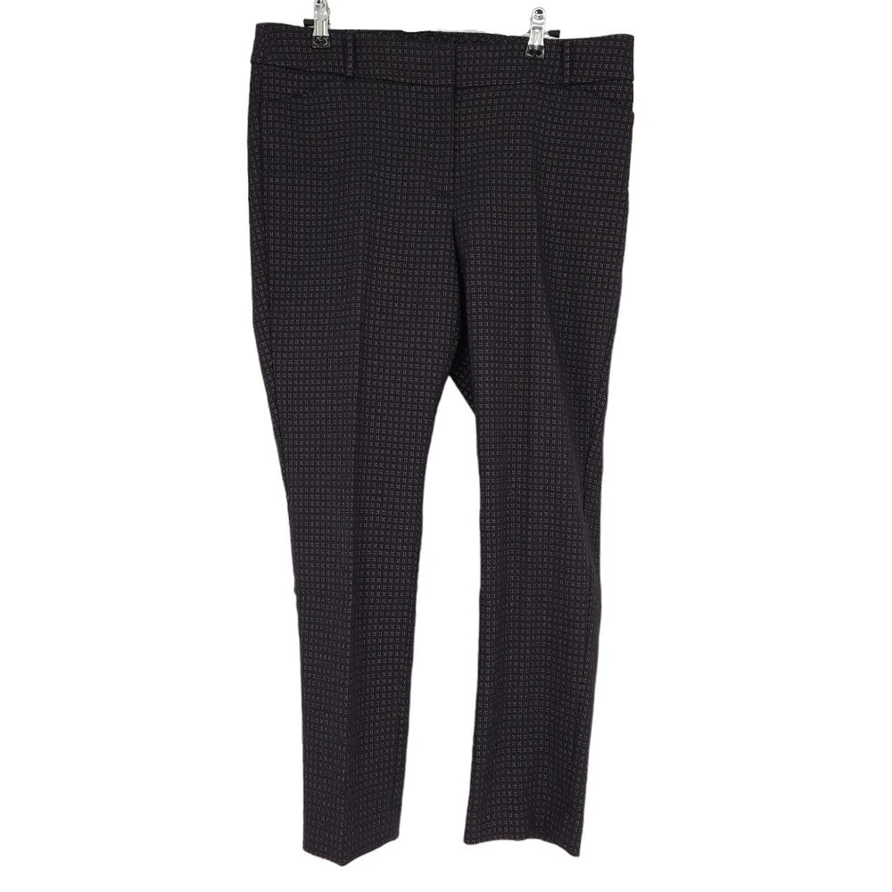 Ann Taylor LOFT Julie Skinny Ankle Dress Pants Jacquard Print Mid Rise Trousers